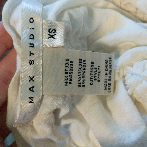 EUC Max Studio Cream Ruched Short Sleeve Top Size XS Bardot Hepburn Retro 50s - Picture 4 of 4